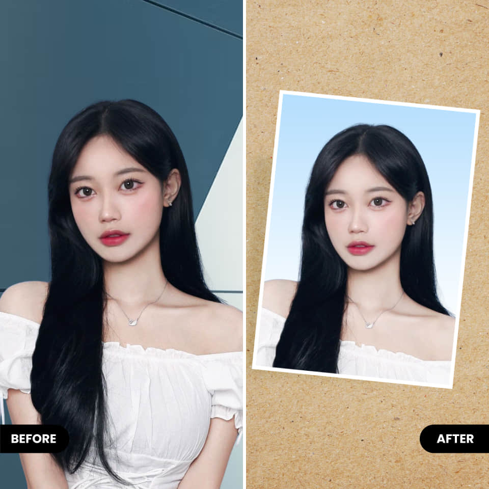 making id photo with professional background with BeautyPlus