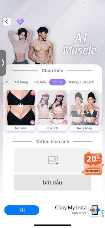 Giao diện app chỉnh body miễn phí Perfect Me