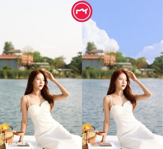 Meitu-Chỉnh bầu trời với app