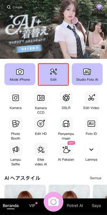 ai ubah pakaian gratis-beautycam-step 1