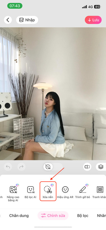 beautyplus app-Xóa nền ảnh để tạo sticker 1