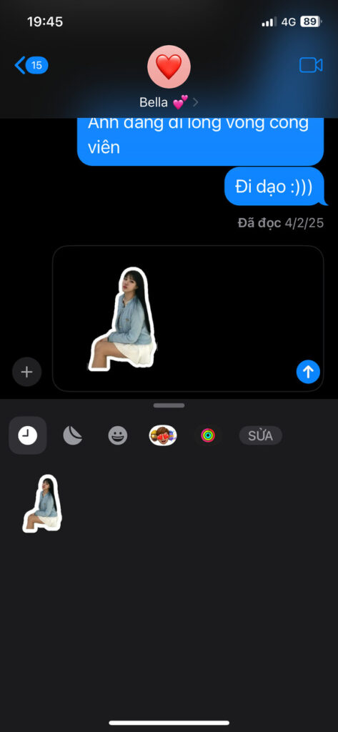 iphone-Dùng sticker tự tạo để nhắn tin