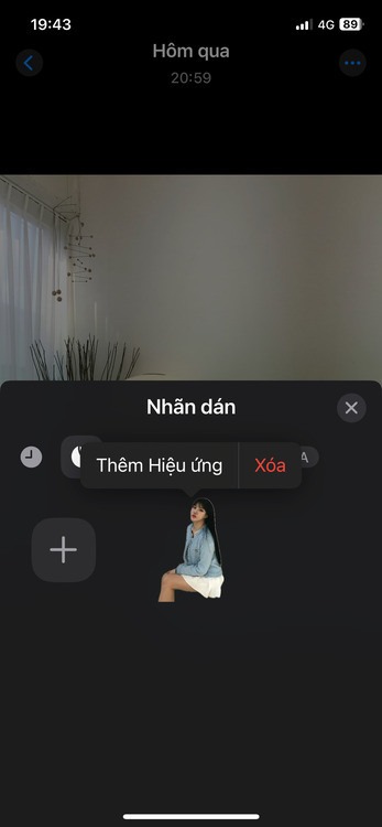 iphone-Thêm hiệu ứng cho sticker