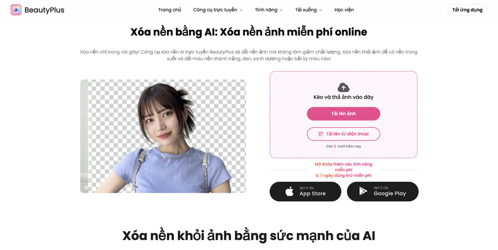 beautyplus online-Tạo sticker từ ảnh với trang trực tuyến BeautyPlus