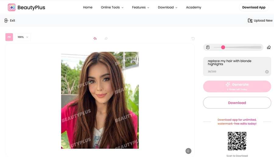 BeautyPlus online- Generate and Download