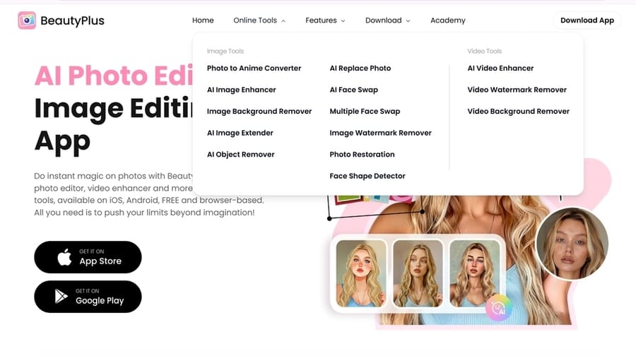 Beautyplus online-AI Replace Tool