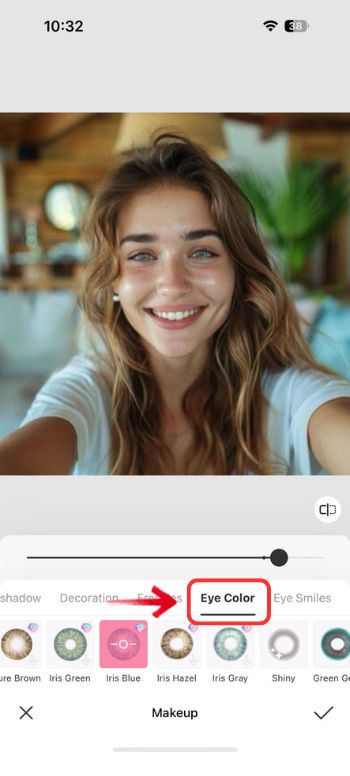 How to Change Eye Color - BeautyPlus App - 04