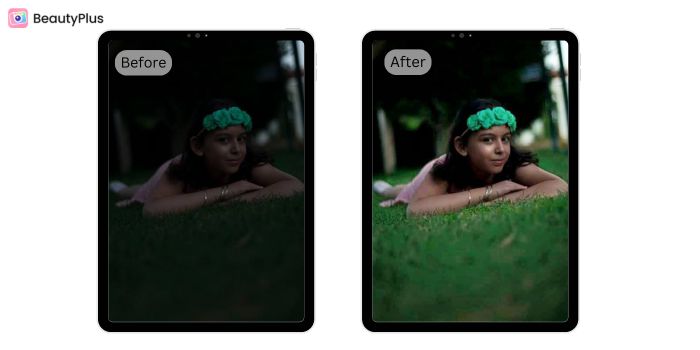 How to Fix Lighting in Photos - BeautyPlus App - Before and After (1)